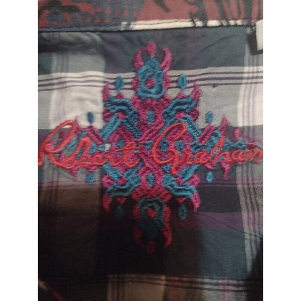 Robert Graham Classic Fit Flip Cuffs MultiColor Long Sleeve Button Shirt XL Cott - Picture 8 of 12